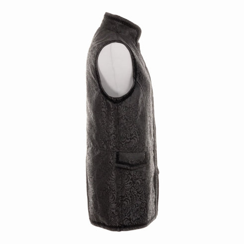 SiaLinda for Men: Langweste Halvar, Weste Brokat, Schwarz | Gentleman Look - SiaLinda.com
